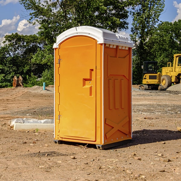 can i customize the exterior of the portable restrooms with my event logo or branding in Nimmons AR